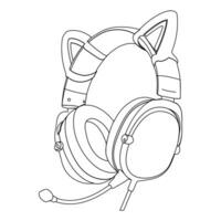 casque de musique et La technologie pour écoute à la musique écouteurs icône, casque de musique conception vecteur illustration.