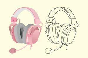 casque de musique et La technologie pour écoute à la musique écouteurs icône, casque de musique conception vecteur illustration.