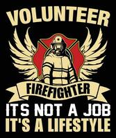 conception de t-shirt de pompier vecteur