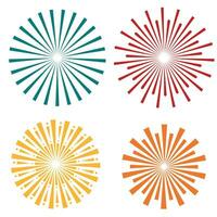 rétro géométrique sunburst vecteur agrafe art illustration ensemble, radial Bande collection