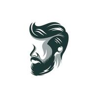 barbe homme logo conception vecteur