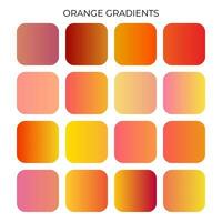 ensemble de Orange pente Couleur palette vecteur