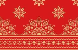 d'or modèle rouge Contexte chinois Nouveau année modèle pour rouge ethnique tribal robe. vecteur
