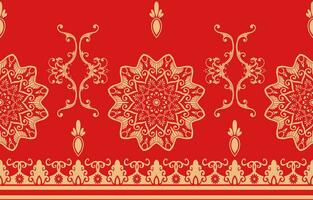 d'or modèle rouge Contexte chinois Nouveau année modèle pour rouge ethnique tribal robe. vecteur