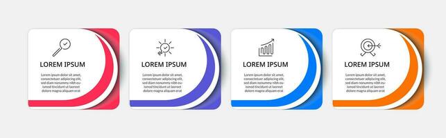 vecteur infographie conception affaires modèle avec Icônes et 4 les options ou pas. carré conception ou diagramme