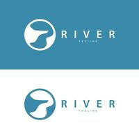 rivière logo vecteur rivière banque Montagne conception agriculture symbole illustration