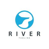 rivière logo vecteur rivière banque Montagne conception agriculture symbole illustration