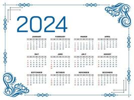 2024 Nouveau année élégant calendrier conception vecteur