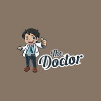 médecin dessin animé logo conception vecteur