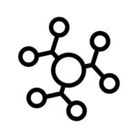 molécule icône vecteur. chimie illustration signe. scientifique symbole. chimique obligations logo. vecteur