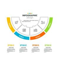 vecteur rond tarte graphique infographie modèle coloré avec 4 les options pour présentations