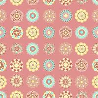 motif floral mandala coloré vecteur