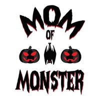 vecteur gratuit d'halloween, maman de monstre halloween impression de t-shirt