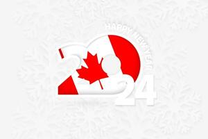 Nouveau année 2024 pour Canada sur flocon de neige Contexte. vecteur