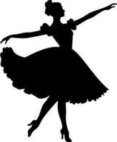 Danse fille silhouette isolé sur blanc Contexte. vecteur illustration. ballerine fille, ballerine isolé, ballerine vecteur, ballet Danseur, princesse, ballerine silhouette. ai généré illustration