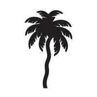 une noir silhouette paume arbre ensemble clipart sur une blanc Contexte vecteur