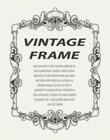 cadre de bordure vintage gravure ornement style monochrome vecteur