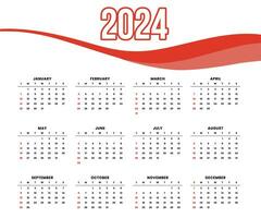 moderne 2024 calendrier modèle vecteur