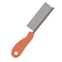 icône de cheveux brosse, peigne. peigne pour fourrure de chiens, chats, animaux domestiques. coiffure accessoire pour toilettage, coiffures. vecteur