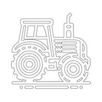 isolé sur blanc, tracteur ligne icône, contour vecteur symbole, linéaire style pictogramme. illustration de une symbole ou logo