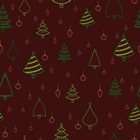 joyeux Noël hiver vacances sans couture modèle Contexte avec des arbres conception vecteur