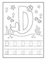 Sirène alphabet coloration pages pour Jardin d'enfants vecteur