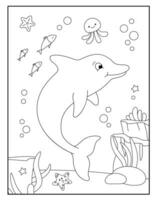 coloriage de dauphin pour les enfants vecteur