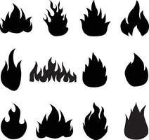 flamme, feu, silhouette, vecteur, symbole, illustration, noir, élément, conception, graphique, pouvoir, agrafe art, concept, autocollant, timbre, cuisine vecteur
