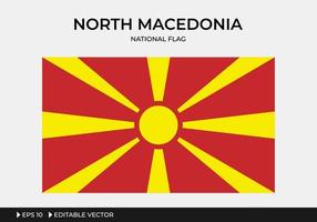 illustration du drapeau national de la Macédoine du Nord vecteur