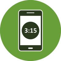 Icône de vecteur d&#39;application mobile d&#39;affichage du temps
