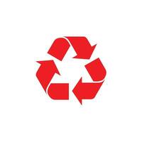 rouge recycler icône vecteur dans triangulaire style isolé sur blanc Contexte