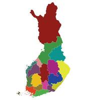 carte de Finlande. Finlande les provinces carte vecteur