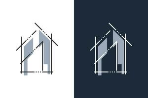 architecture et construction maison logo conception avec une moderne concept vecteur