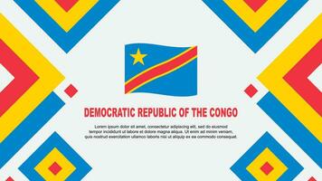 démocratique république de le Congo drapeau abstrait Contexte conception modèle. démocratique république de le Congo indépendance journée bannière fond d'écran vecteur illustration. vecteur