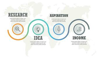 affaires processus. chronologie infographie avec 4 pas, options. vecteur graphique.