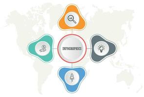 infographie élément. graphique, graphique, diagramme avec 4 pas, choix, les pièces, processus, phase. vecteur affaires modèle pour présentation et entraînement.