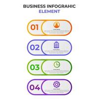 élément d'infographie dégradé en quatre étapes avec icône d'entreprise. modèle d'infographie. vecteur