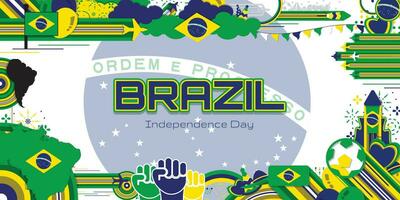 content indépendance journée de Brésil, illustration Contexte conception, bannière, social médias modèle vecteur
