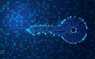 concept de cyber Sécurité ou chiffrement clé, graphique de clé forme combiné avec circuit planche modèle vecteur