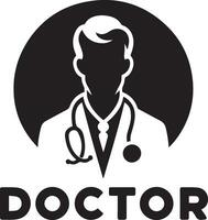 médecin logo vecteur silhouette, médecin icône remplir noir Couleur 9