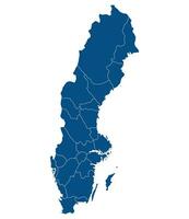 carte de Suède. Suède les provinces carte vecteur
