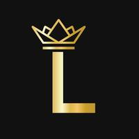 lettre l couronne logo. couronne logo pour beauté, mode, étoile, élégant, luxe signe vecteur