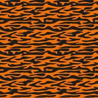 modèle sans couture de tigre à rayures noires sur fond orange. impression lumineuse pour les vacances, symbole du nouvel an, design festif vecteur