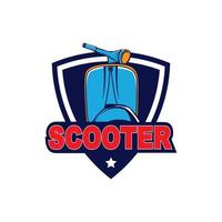 modèle de logo de scooter vespa, logo de scooter rétro vintage vecteur