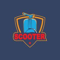 modèle de logo de scooter vespa, logo de scooter rétro vintage vecteur