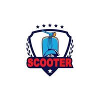 modèle de logo de scooter vespa, logo de scooter rétro vintage vecteur