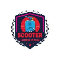 modèle de logo de scooter vespa, logo de scooter rétro vintage vecteur