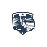 modèle de logo logistique de camion de transport vecteur