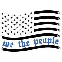nous le gens américain drapeau svg mince bleu ligne svg T-shirt conception vecteur