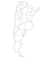 Argentine carte. carte de Argentine dans administratif Régions dans blanc Couleur vecteur